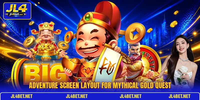 Adventure screen layout for Mythical Gold Quest