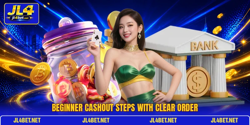 Beginner cashout steps with clear order