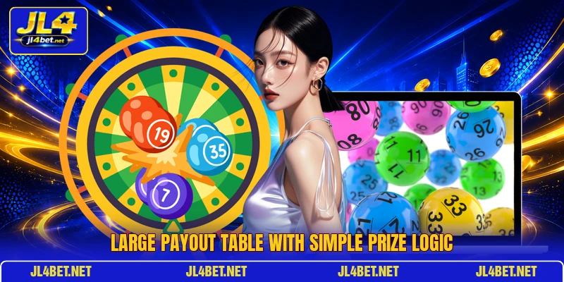 Large payout table with simple prize logic