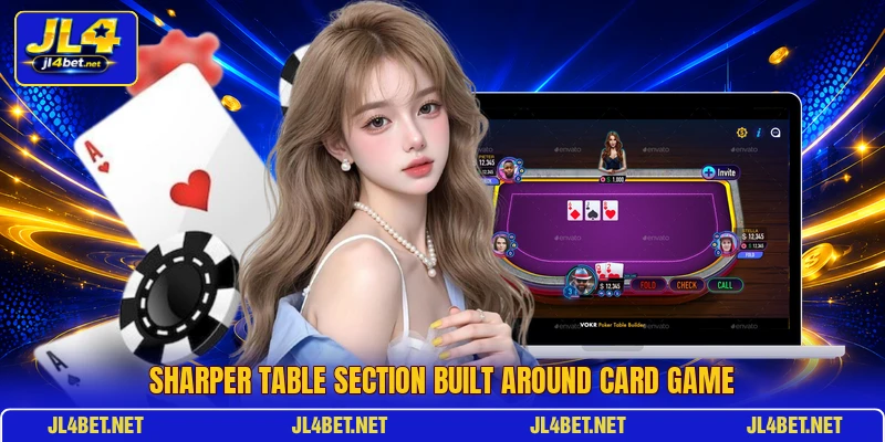 Sharper table section built around card game